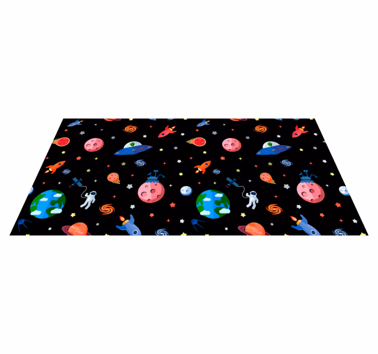 Space Adventure Print kids vinyl carpet - TenStickers