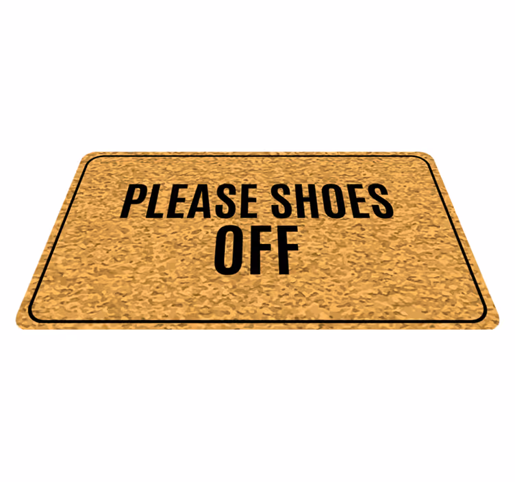 Shoes Off Please custom vinyl carpet - TenStickers