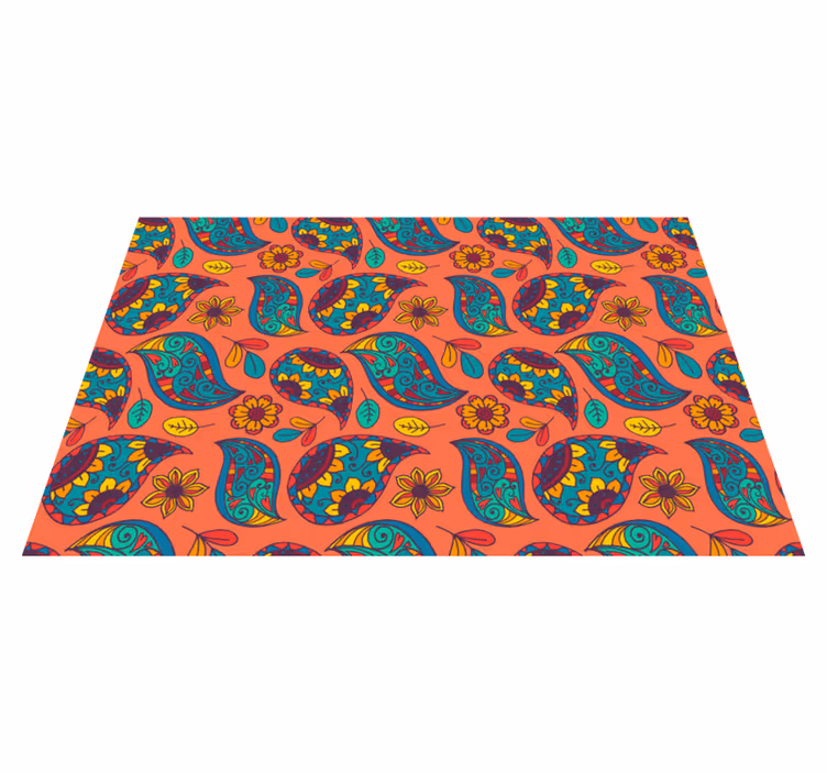 Floral vinyl carpet floral paisley design - TenStickers