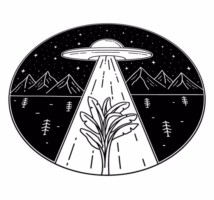 Alien Abduction Scene game vinyl carpet - TenStickers