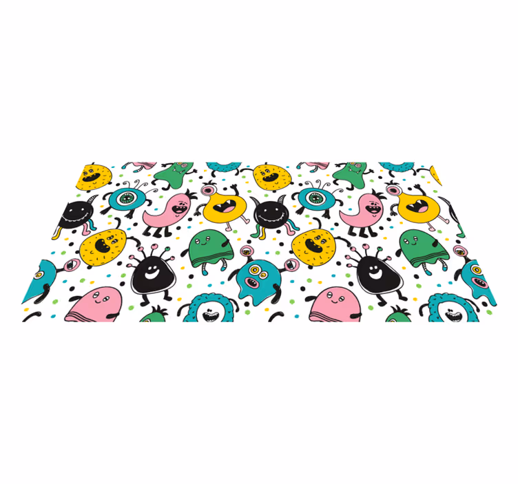 Playful Monster Illustration kids vinyl carpet - TenStickers