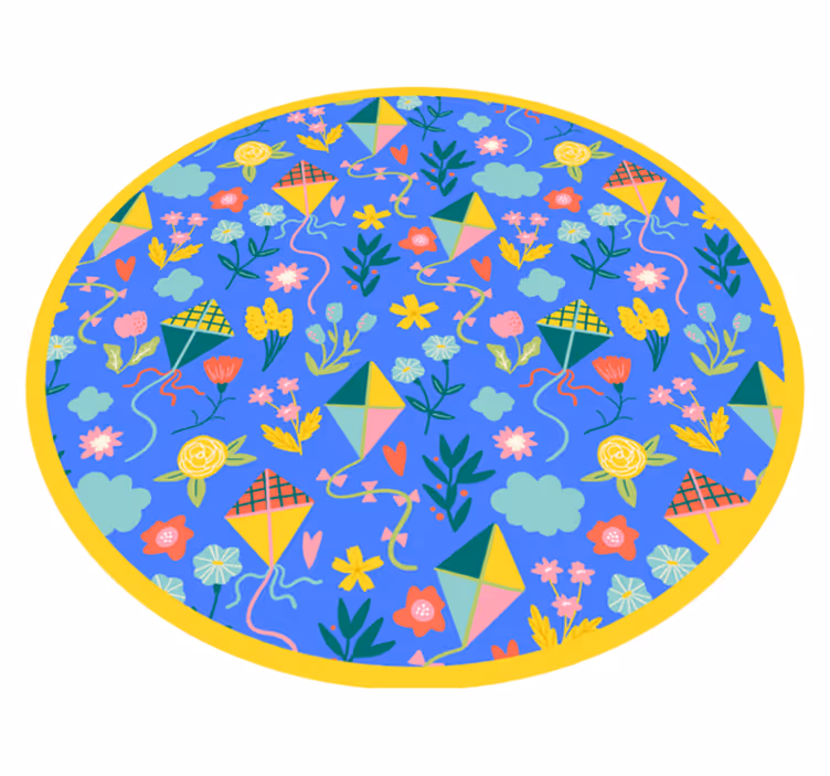 Floral kite motif floral vinyl carpet - TenStickers