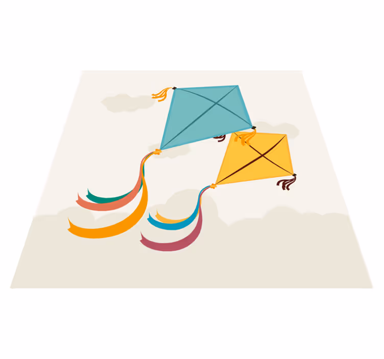 Flying Kites Illustration kids vinyl carpet - TenStickers