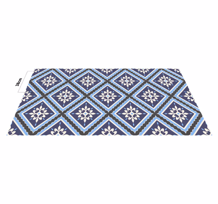 Tile Floral Pattern kitchen vinyl carpet - TenStickers