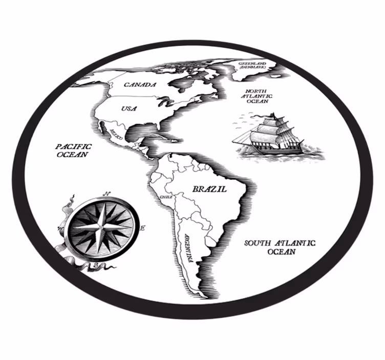 Cartographic Elegance world map vinyl carpet - TenStickers