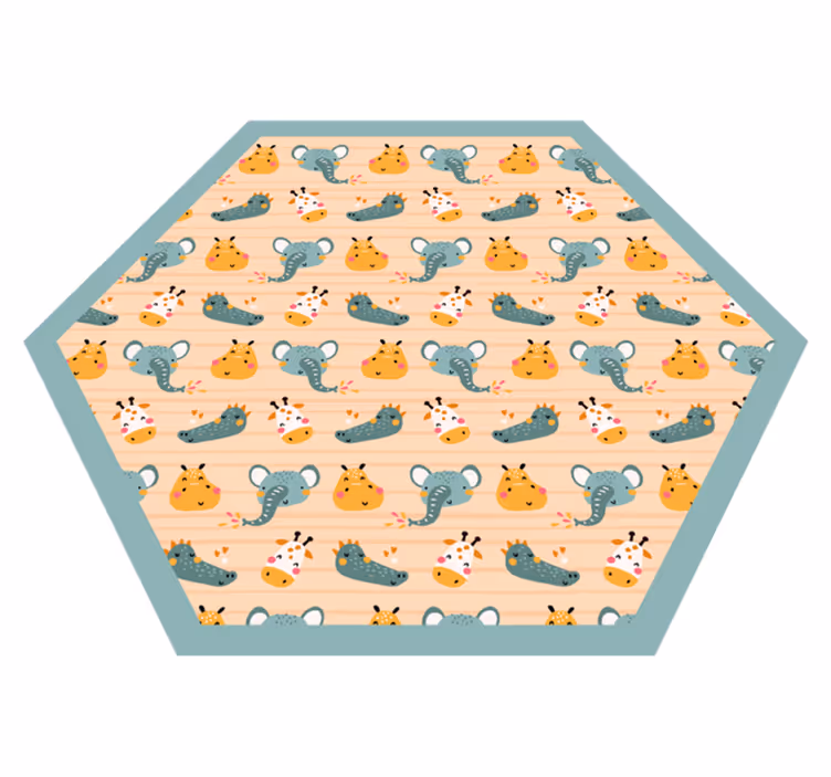 Safari Animal Patterns kids vinyl carpet - TenStickers