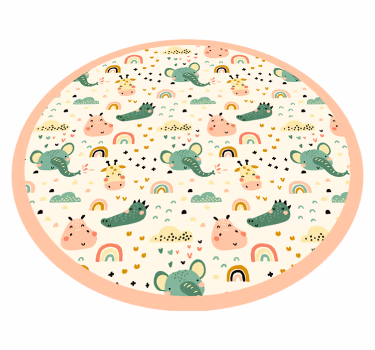 Nordic animal pattern kids vinyl carpet - TenStickers