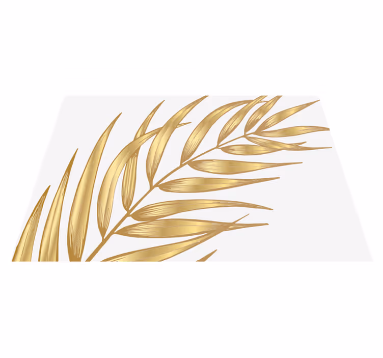 Golden Foliage Pattern floral vinyl carpet - TenStickers
