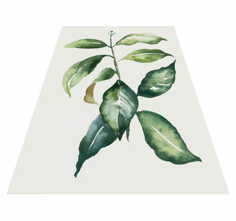 Botanical Leaf Illustration floral vinyl carpet - TenStickers