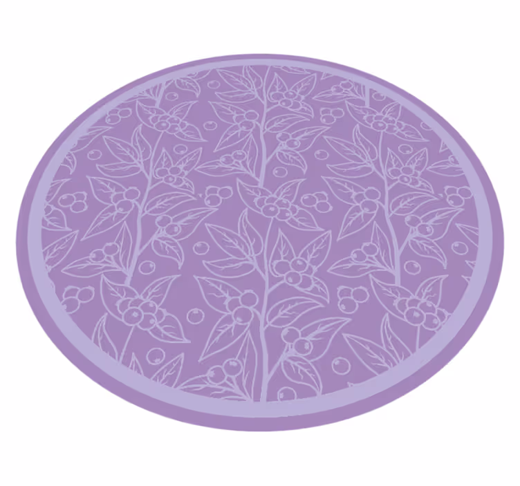 Lavender berry branches floral vinyl carpet - TenStickers