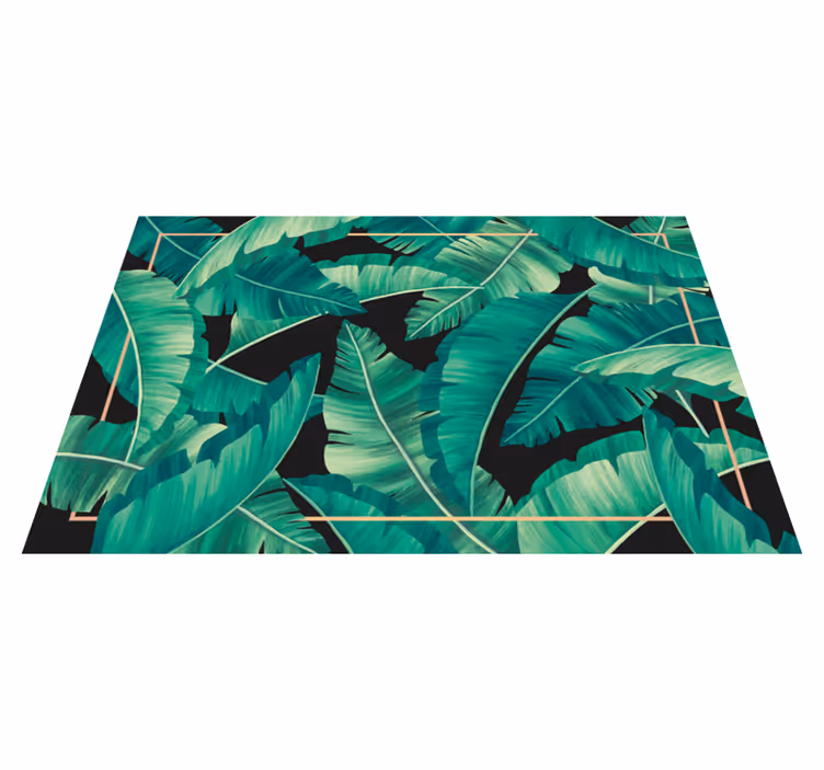 Tropical Leaf Motifs nature vinyl carpet - TenStickers