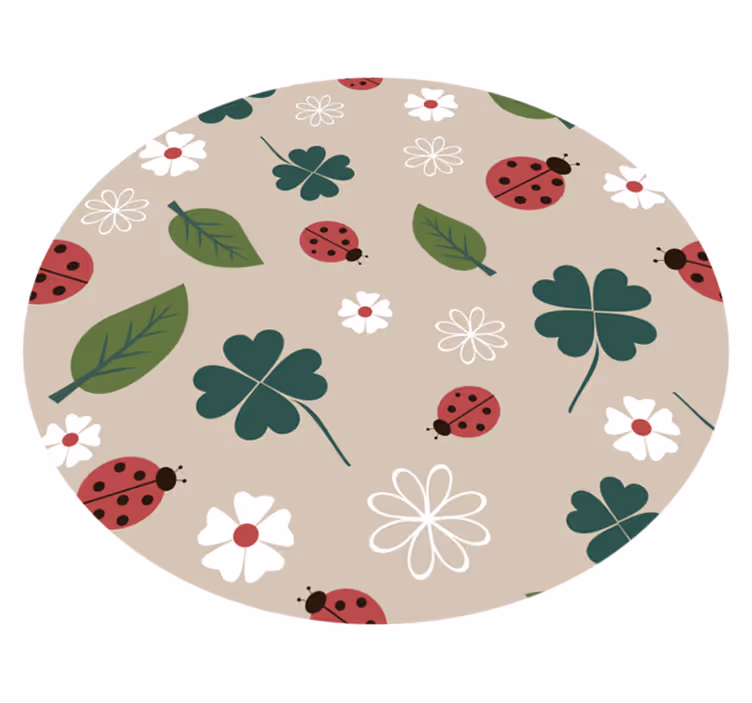 Springtime Ladybugs floral vinyl carpet - TenStickers
