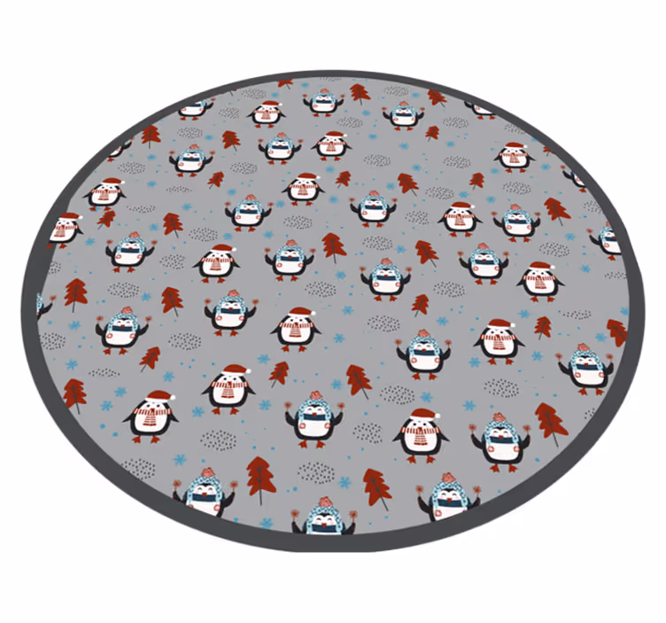 Festive Penguin Motif Christmas vinyl carpet - TenStickers