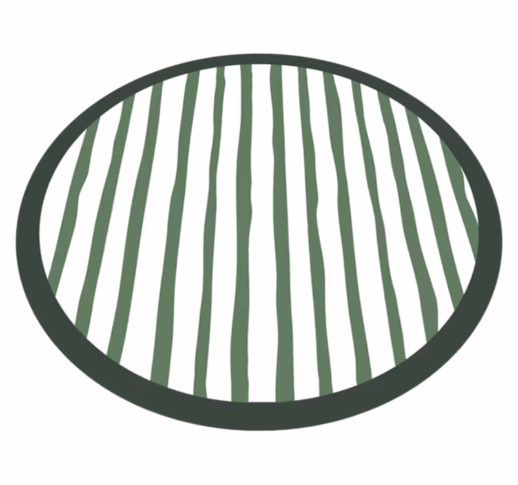 Green Striped Arrangement circular vinyl carpet - TenStickers