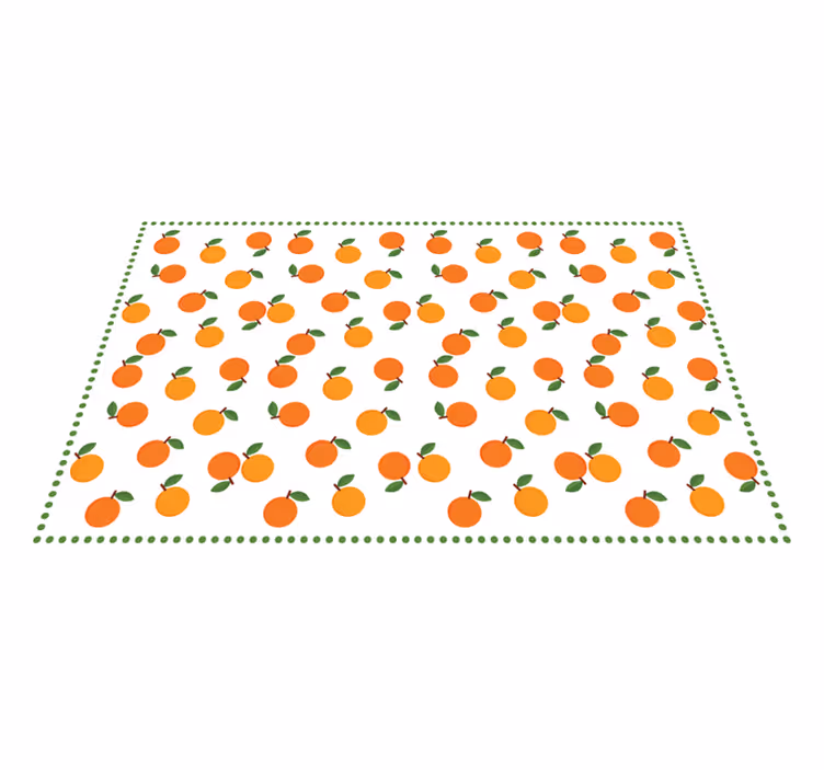 Orange Citrus Pattern kitchen vinyl carpet - TenStickers