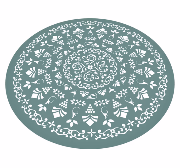 Floral Pattern Motif mandala vinyl carpet - TenStickers
