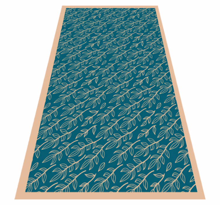 Green graceful leaves floral vinyl carpet - TenStickers