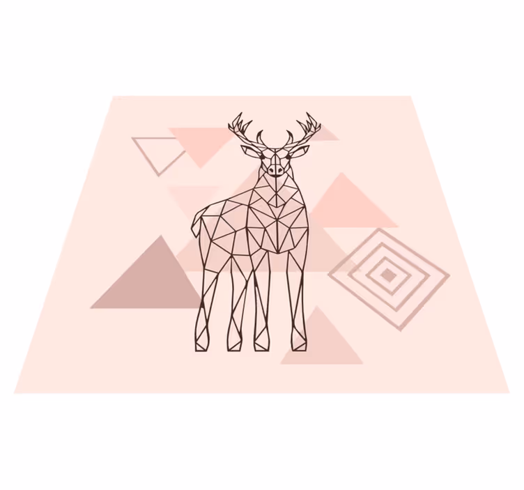 Geometric deer art bedroom vinyl carpet - TenStickers