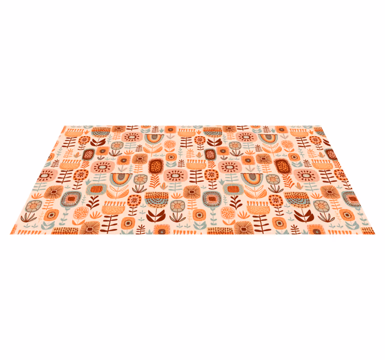 Floral vinyl carpet with natural floral designs - TenStickers