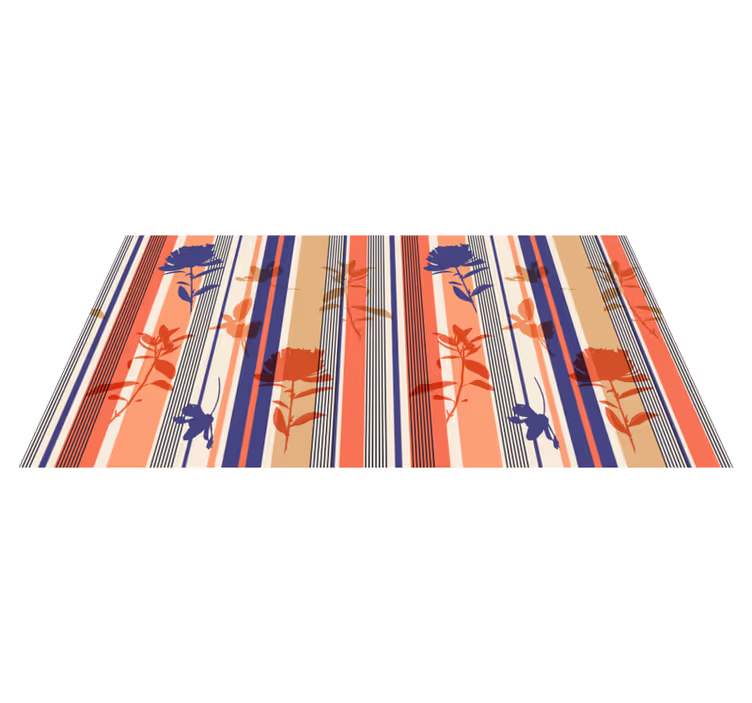 Floral vinyl carpet with striped floral design - TenStickers