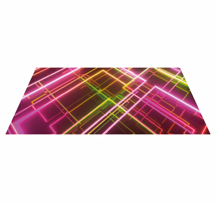 Neon Line Art modern vinyl carpet - TenStickers