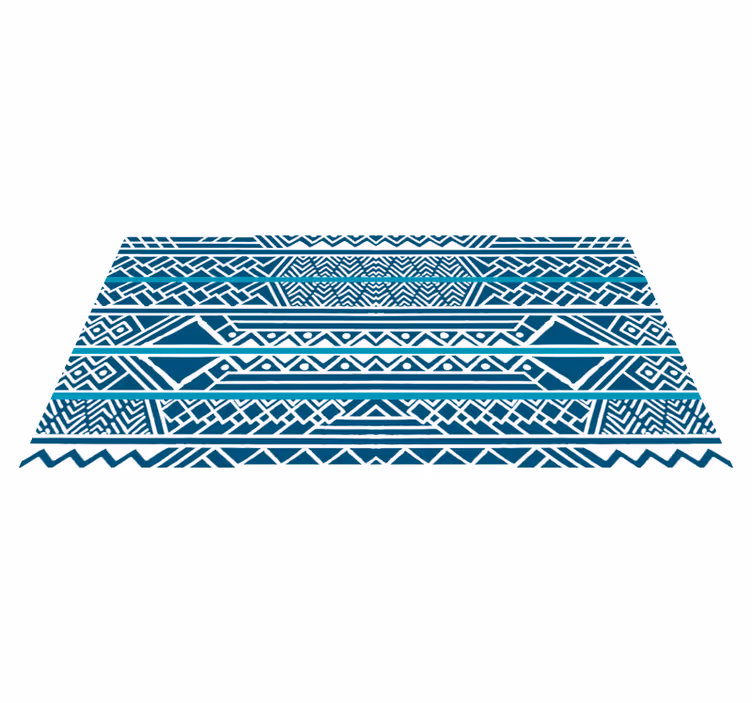 Teal blue stripes ethnic vinyl carpet - TenStickers