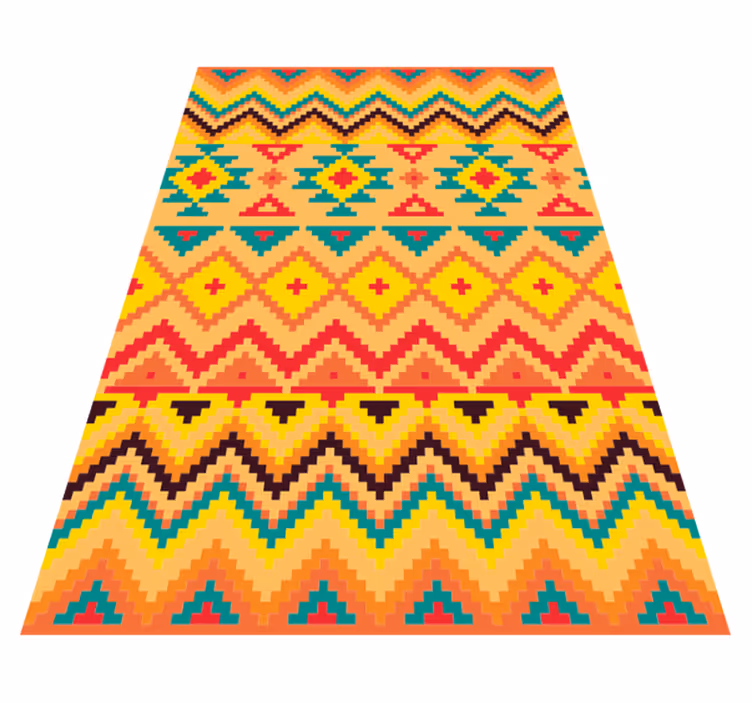 Vibrant Geometric Motif ethnic vinyl carpet - TenStickers