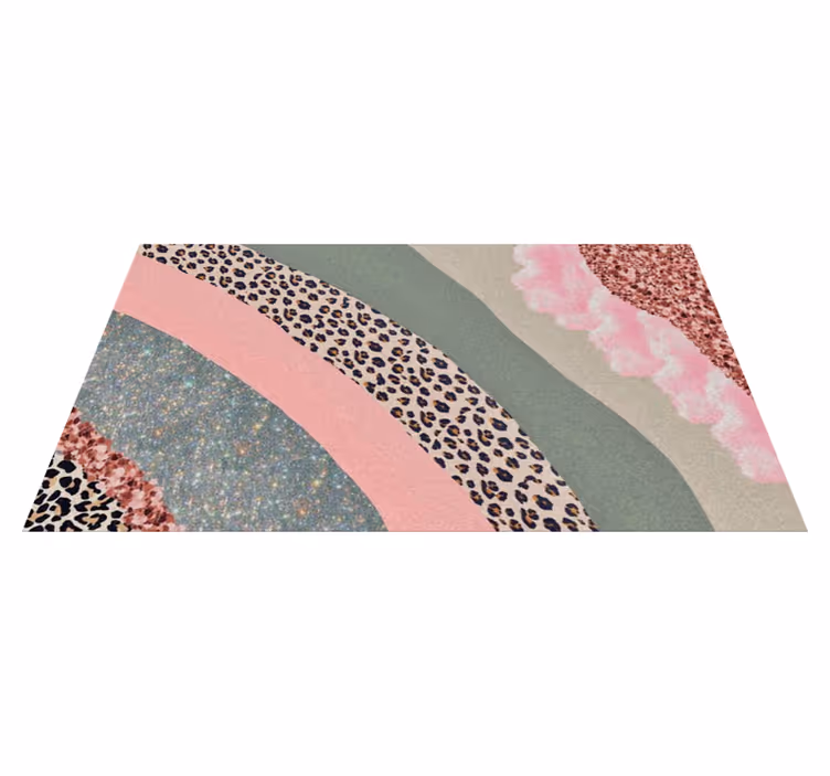 Layered colour waves bedroom vinyl carpet - TenStickers