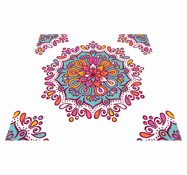 Colorful Intricate Pattern mandala vinyl carpet - TenStickers