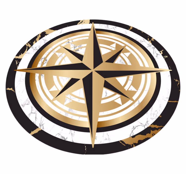 Elegant compass motif kitchen vinyl carpet - TenStickers