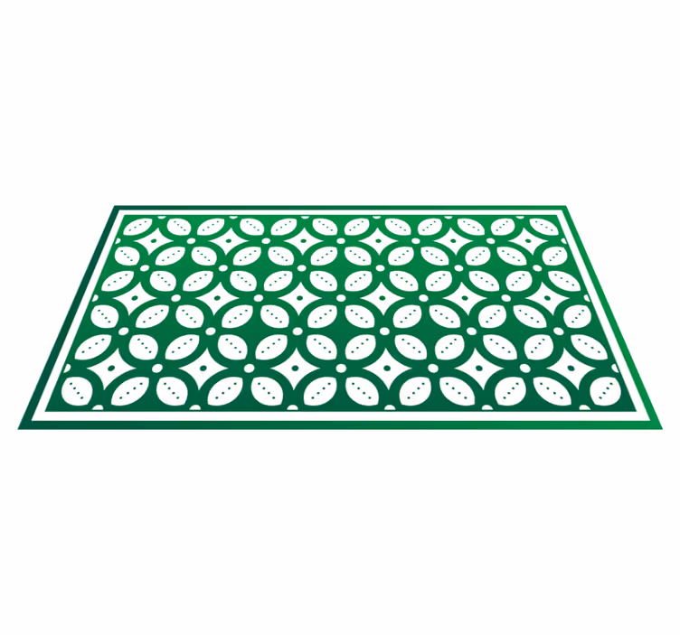 Geometric leaf motif kitchen vinyl carpet - TenStickers