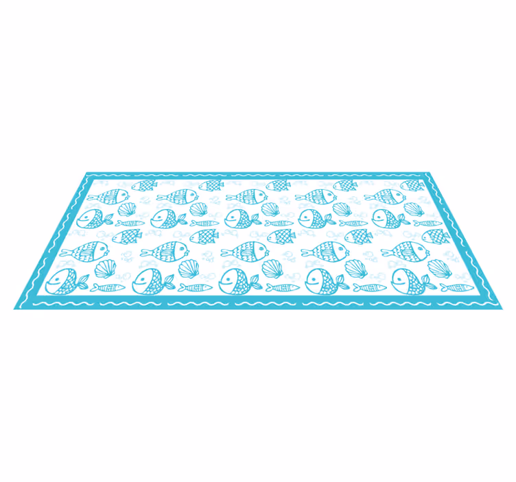 Blue aquatic animals kitchen vinyl carpet - TenStickers