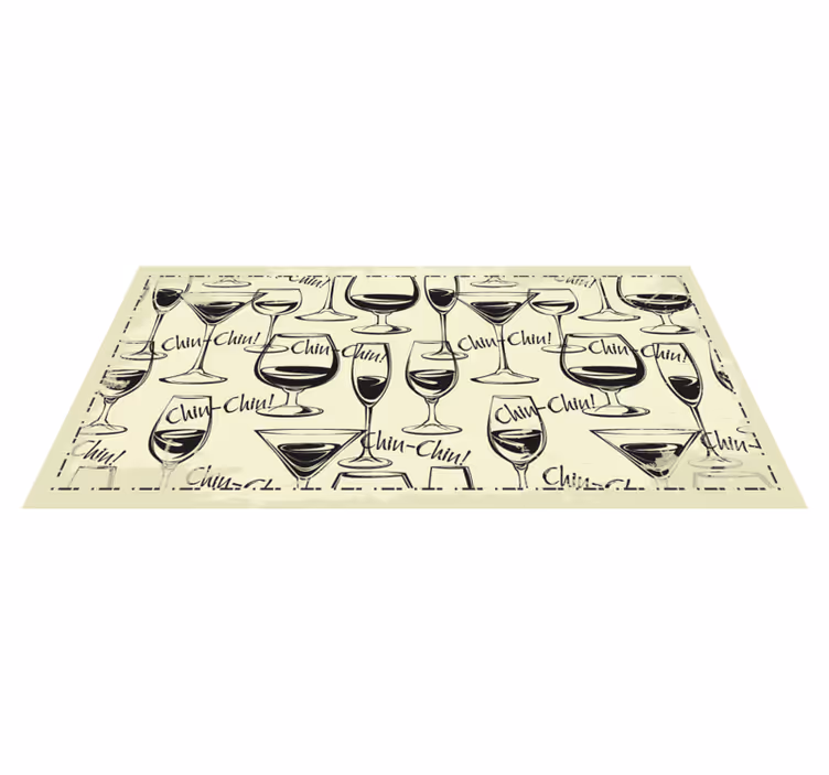 Cheers wine glasses kitchen vinyl carpet - TenStickers