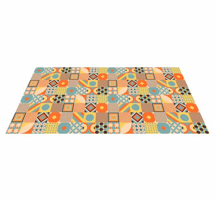 Geometric vinyl carpet lively tile design - TenStickers
