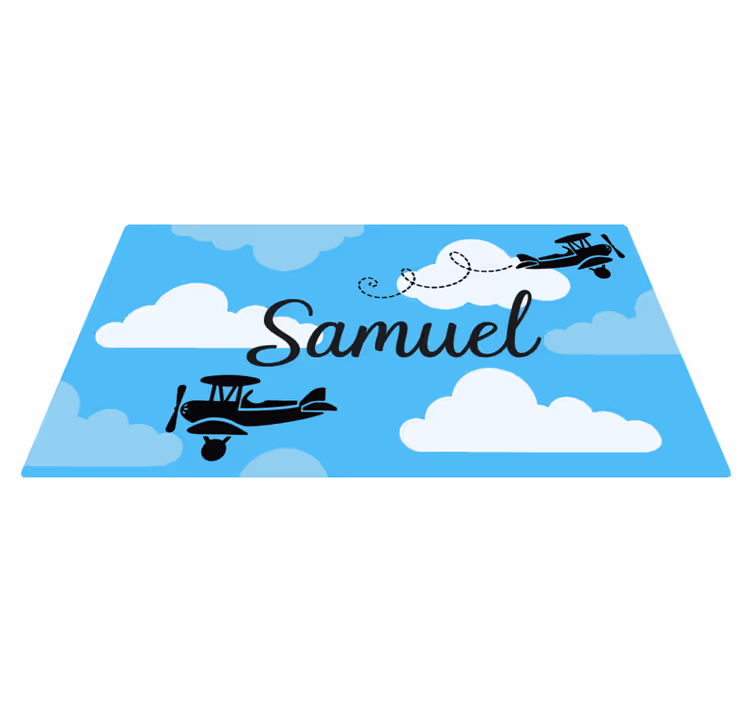 Sky planes with name kids vinyl carpet - TenStickers