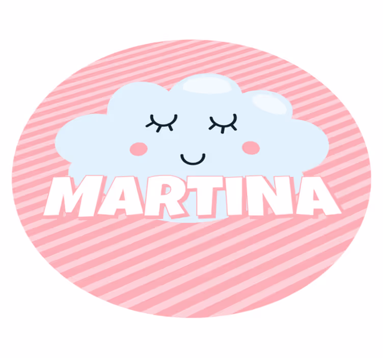 Cute cloud with name kids vinyl carpet - TenStickers