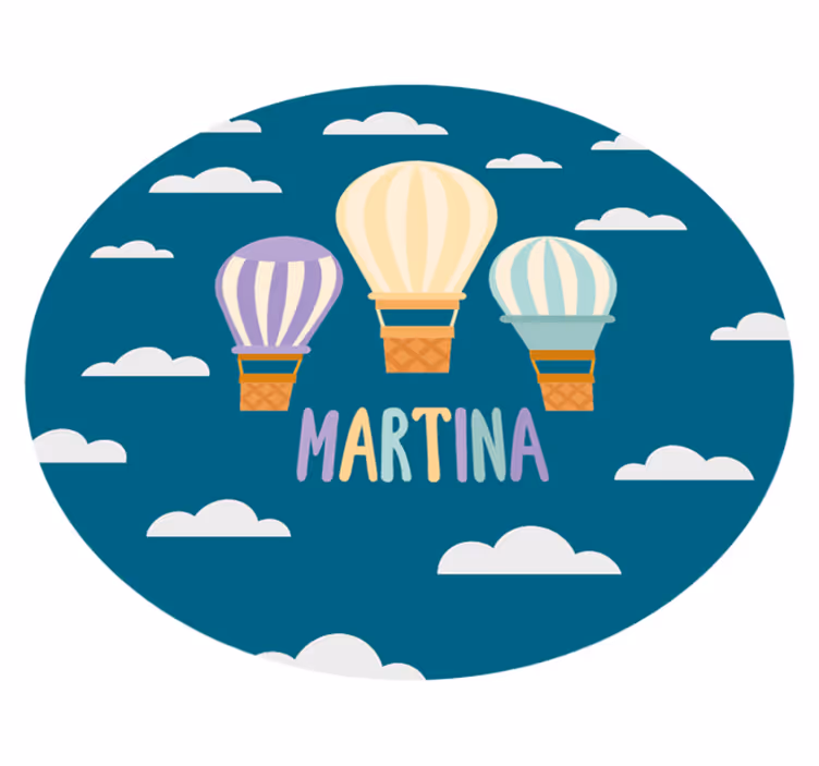 Air balloons with name kids vinyl carpet - TenStickers
