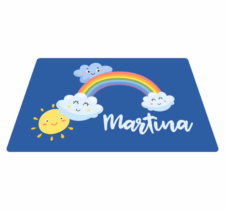 Custom clouds with rainbow kids vinyl carpet - TenStickers