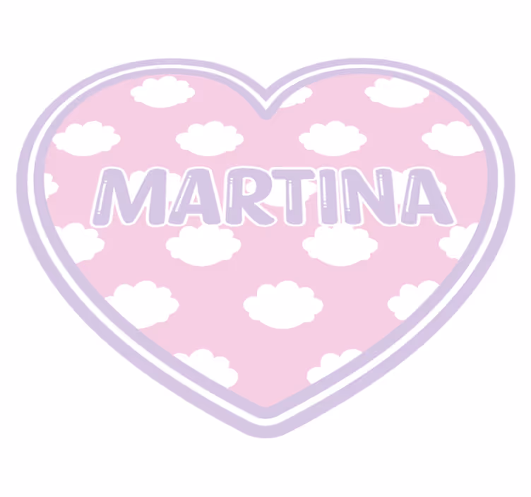 Heart shaped with clouds custom vinyl carpet - TenStickers