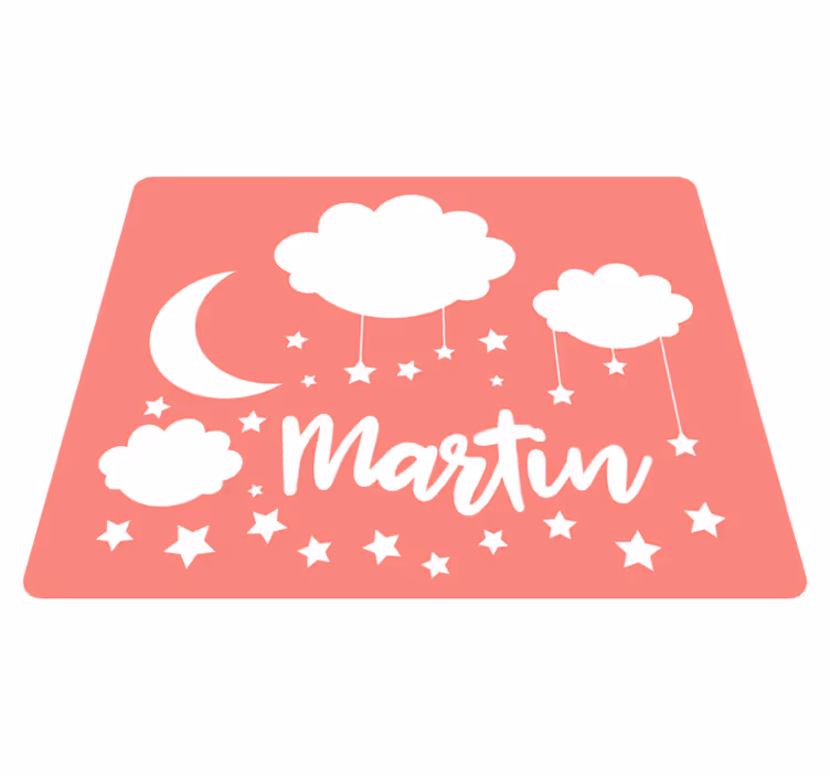 Sweet nigh sky with name kids vinyl carpet - TenStickers