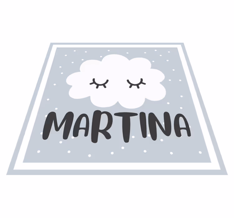 Gray Cloud With Name nursery vinyl carpet - TenStickers
