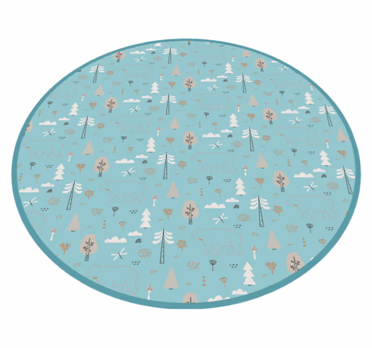 Forest Animal Scene nursery vinyl carpet - TenStickers