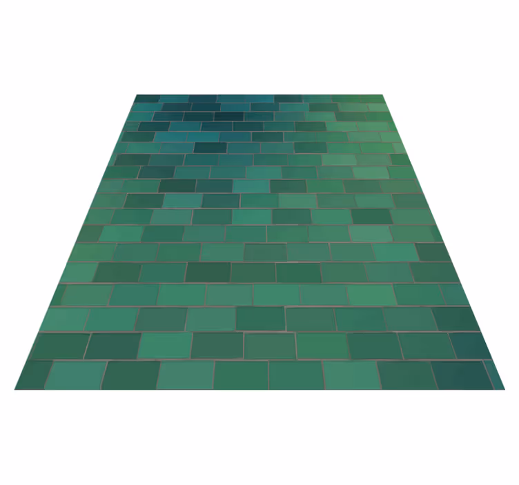 Textured green design tile vinyl carpet - TenStickers