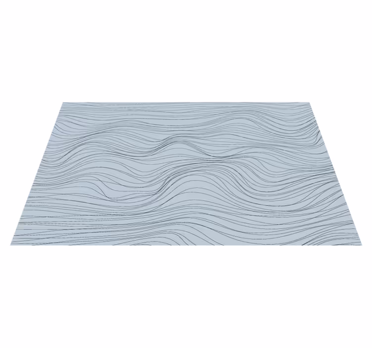 Wavy blue patterns living room vinyl carpet - TenStickers