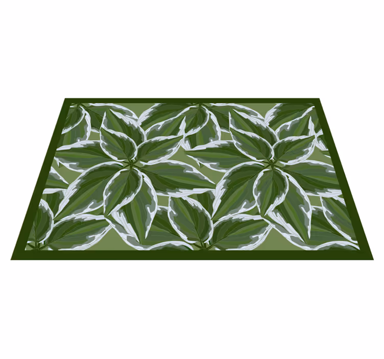 Green leaf pattern living room vinyl carpet - TenStickers