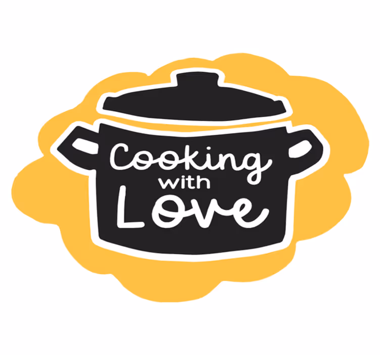 Pot cooking with love kitchen vinyl carpet - TenStickers