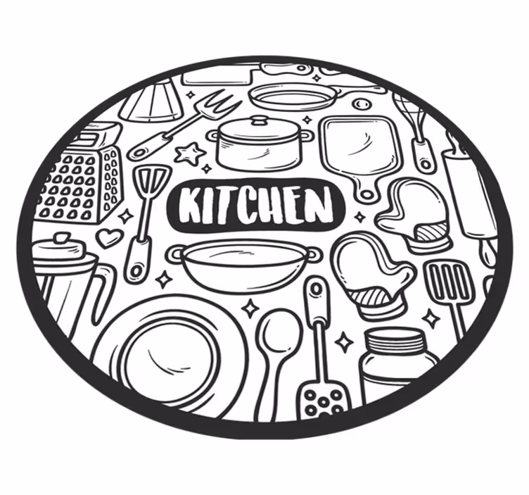 Essentials graphic circular vinyl carpet - TenStickers