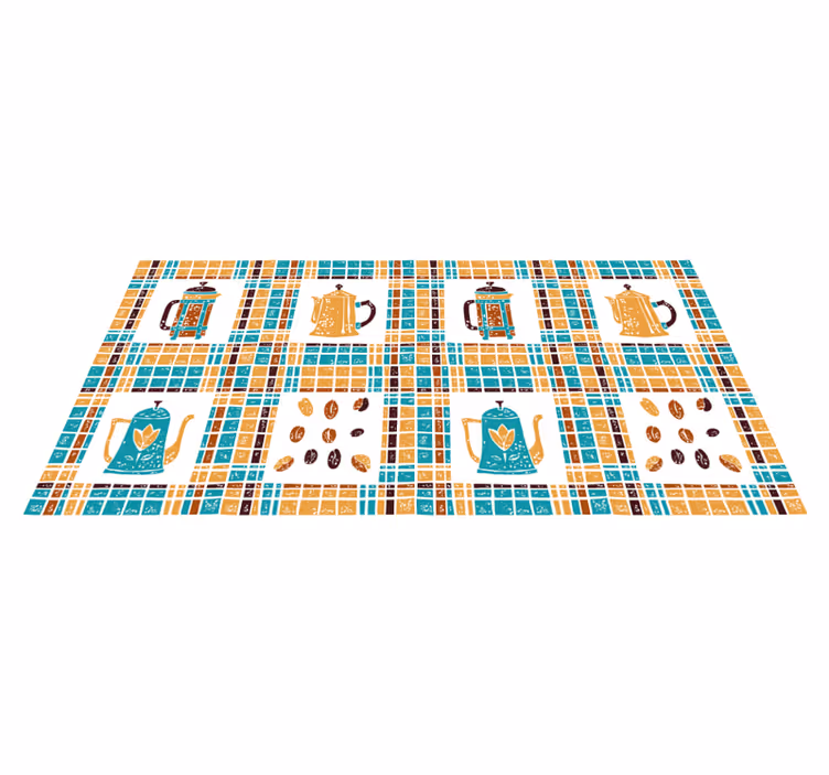 Coffee Pot Mosaic kitchen vinyl carpet - TenStickers