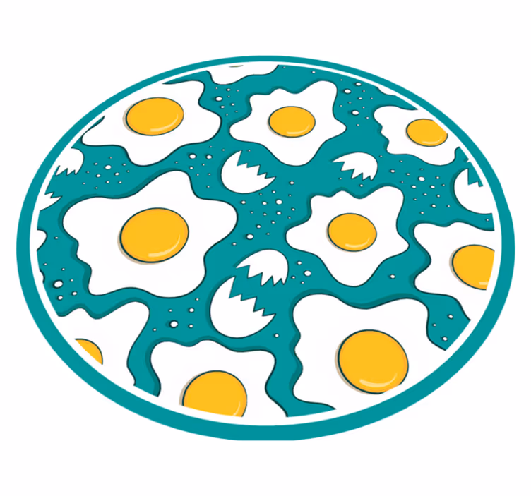 Fried eggs pattern kitchen vinyl carpet - TenStickers