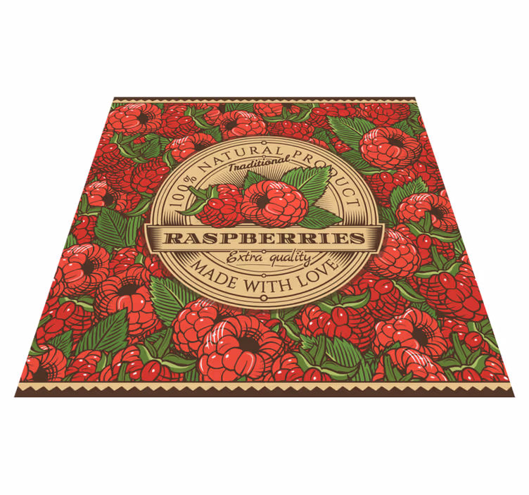 Raspberry floral pattern kitchen vinyl carpet - TenStickers